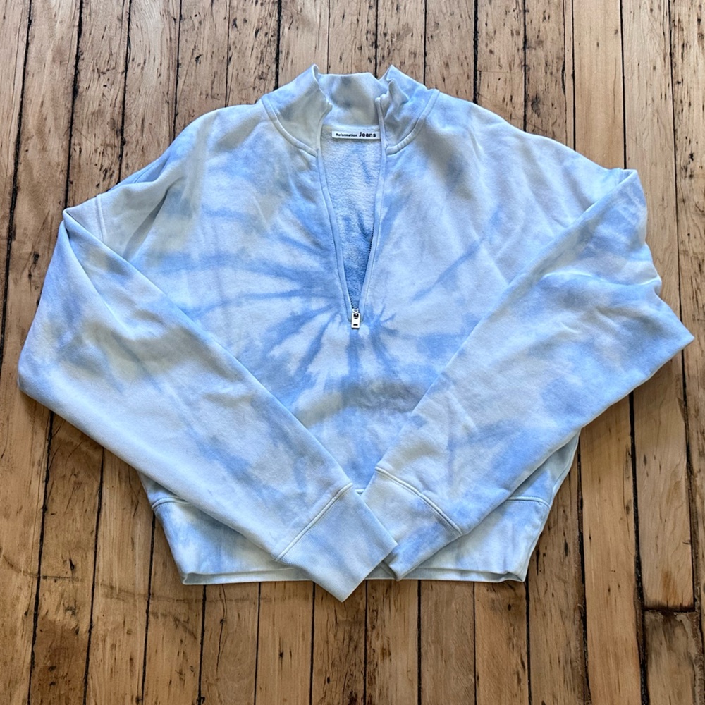 Reformation Marla Zip Sweatshirt in Tornado size small
